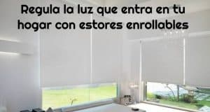 Regula la luz que entra en tu hogar con estores enrollables dormitorio-con-una-cama-en-el-suelo-y-con-estores-blancos